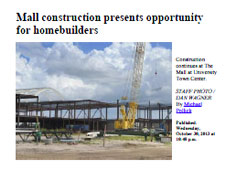 Mall construction presents opportunity for homebuilders
